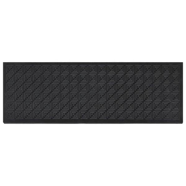 vidaXL Stair Tread Black Rubber 9.8x29.5 in Stair Tread Rectangular