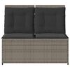 vidaXL Garden Bench with Cushion Gray Poly rattan