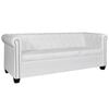 vidaXL Sofa White Faux leather 2-seater and 3-seater Chesterfield Sofa