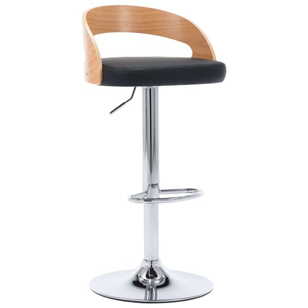 vidaXL Bar Chair Set of 2 Black and light brown