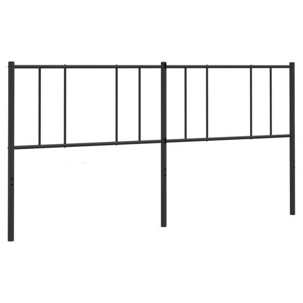 vidaXL Headboard Black Powder-Coated Steel 76 in wide Durable
