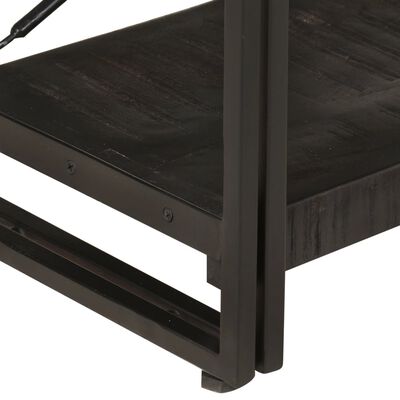 vidaXL 3-Tier Bookcase Black 55.1"x11.8"x31.5" Solid Mango Wood