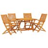 vidaXL Garden Dining Set Folding 5 pcs Brown solid acacia wood