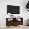 vidaXL TV Wall Cabinet Brown Oak Engineered Wood 39.4x12.2x17.7 in