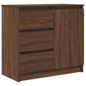 vidaXL Sideboard Brown oak Engineered wood 28.0 x 13.8 x 25.6 in