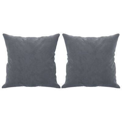 vidaXL 3-Seater Sofa with Throw Pillows Dark Gray 70.9" Velvet