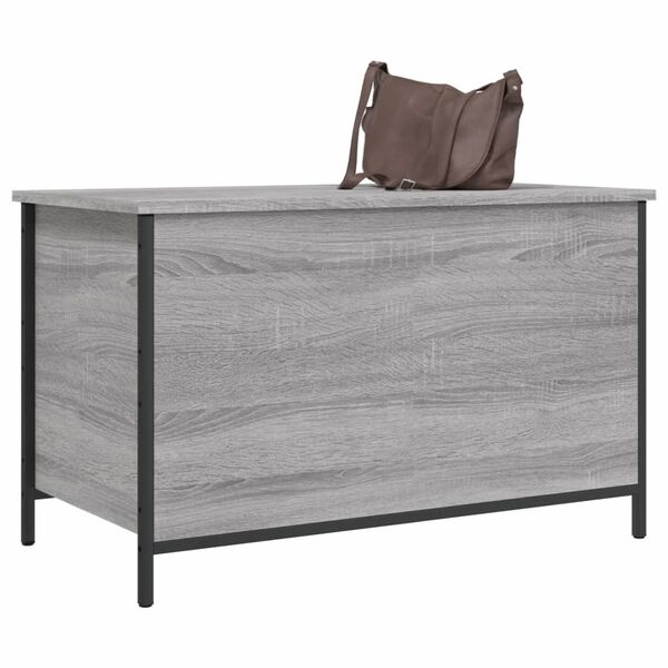 vidaXL Storage Bench Grey Sonoma Engineered wood, Metal Medium