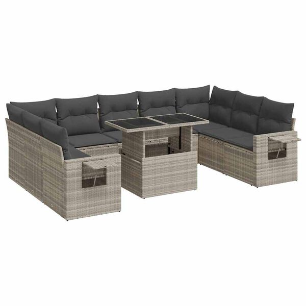 vidaXL Garden Sofa Set Light grey, Dark grey
