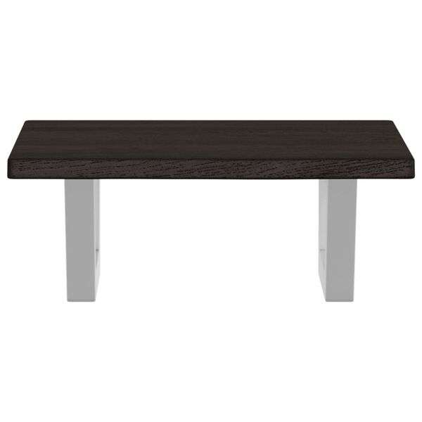 vidaXL Basin Shelf Dark brown and white Solid oak wood and steel