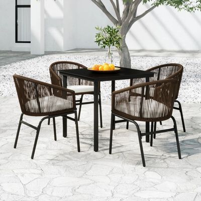 vidaXL 5 Piece Patio Dining Set Brown