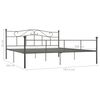 vidaXL Bed Frame Gray Metal Super King Simple Bed Frame Rectangular