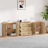 vidaXL Sideboard Set of 3 Sonoma Oak Engineered Wood Medium Sideboard