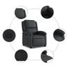 vidaXL Recliner Chair Black Real Leather Standard Footrest