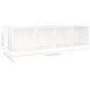 vidaXL Book Cabinet White Engineered Wood 14.2 x 11.8 x 56.3 in