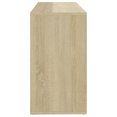 vidaXL Shoe Bench White and Sonoma Oak 40.6"x11.8"x21.5" Engineered Wood