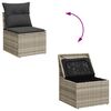 vidaXL Garden Sofa Set Light Grey PE Rattan Medium Removable Covers