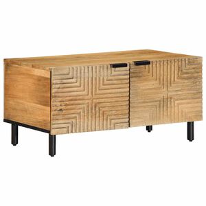 vidaXL Coffee Table Brown Solid mango wood, engineered wood, metal Medium
