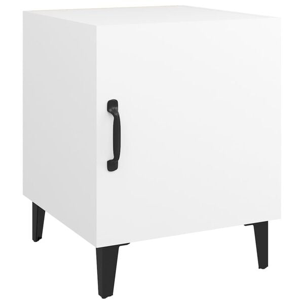 vidaXL Bedside Cabinet Set of 2 White Engineered wood