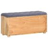 vidaXL Hall Bench Natural wood, Grey Solid mango wood, 100% polyester fabric