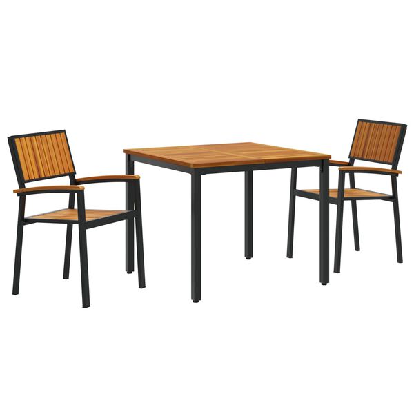 vidaXL Garden Dining Set 3 pcs Black and brown