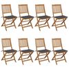 vidaXL Garden Chair Set of 8 Natural wood and Anthracite