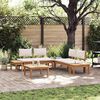 vidaXL Garden Bench Set with Cushion 3 pcs Brown and Cream