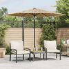 vidaXL Garden Parasol Brown Polyester, Powder-Coated Steel, Straw Large