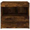 vidaXL Bedside Cabinet Smoked oak Engineered wood 19.7 x 15.7 x 17.7 in