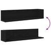 vidaXL Wall Shelf Black Engineered wood Medium Wall mounting