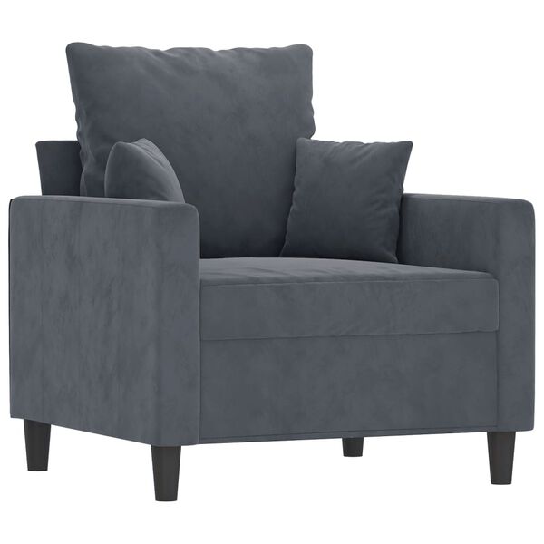 vidaXL Sofa Chair Dark Grey Velvet (100% polyester), metal, textilene, foam