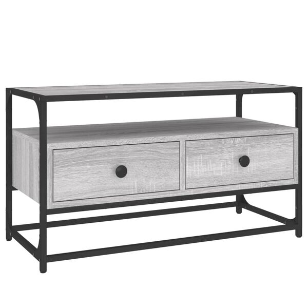 vidaXL TV Cabinet Grey Sonoma Engineered wood, steel Medium TV Cabinet