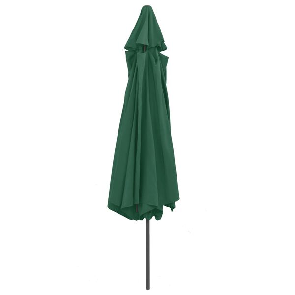 vidaXL Garden Parasol Green Polyester, Metal Large Tiltable