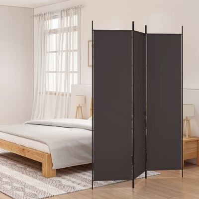 vidaXL 3-Panel Room Divider Brown 59.1"x78.7" Fabric