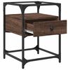 vidaXL Bedside Cabinet Brown Oak Engineered Wood Bedside Cabinet Square