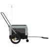 vidaXL Pet Bike Trailer Grey and Black Oxford fabric, iron, PVC Small