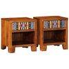 vidaXL Bedside Cabinet Set of 2 Honey Brown Solid Acacia wood Medium
