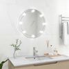 vidaXL Wall Mirror With LED Light Silver Glass 23.6 in diameter