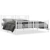 vidaXL Bed Frame White Steel 78.7x78.7 in Bed Frame Rectangular