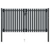 vidaXL Double Door Fence Gate Steel 118.1x59.1" Anthracite