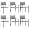 vidaXL Dining Set Grey Solid Acacia wood, PE Rattan, Powder-Coated Steel