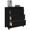vidaXL Sideboard Black Solid pine wood 27.6 x 13.8 x 31.5 in Sideboard