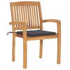 vidaXL Garden Chair Set of 8 Teak and Anthracite Solid Teak Wood