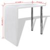 vidaXL Kitchen Table High Gloss White MDF and Steel Medium Gloss Finish