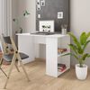 vidaXL Desk White Engineered wood Compact Desk Rectangular Modern
