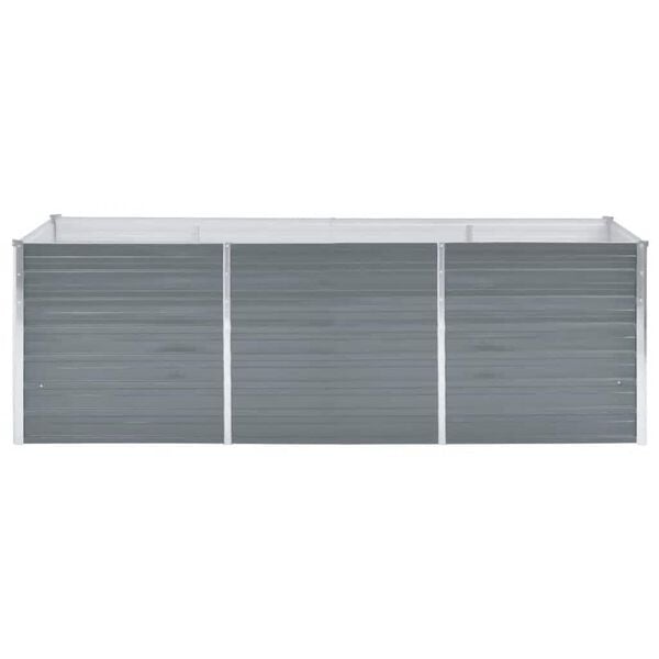 vidaXL Raised Bed Grey Galvanized Steel 94.5x31.5x30.3 in Sturdy