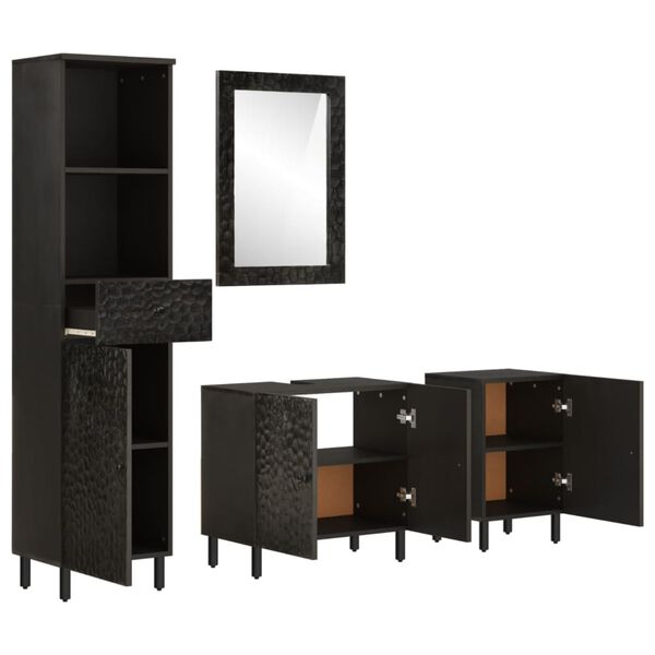 vidaXL Bathroom Cabinet Set Black