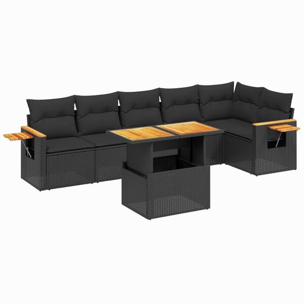 vidaXL Garden Sofa Set Black