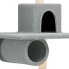 vidaXL Cat Tree Light Grey Engineered Wood, Plush, Sisal Tall Durable