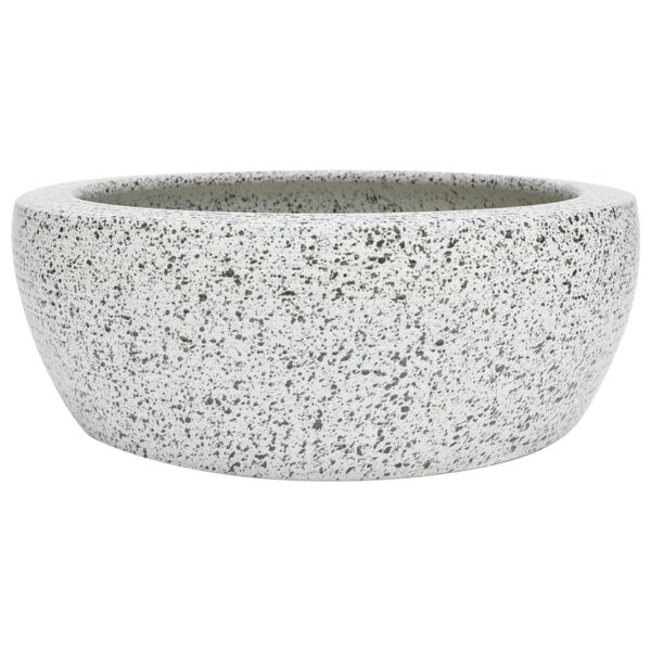 vidaXL Countertop Basin Grey Round Φ16.1x5.5" Ceramic