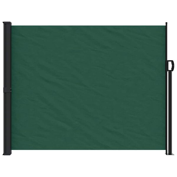 vidaXL Retractable Side Awning Dark green